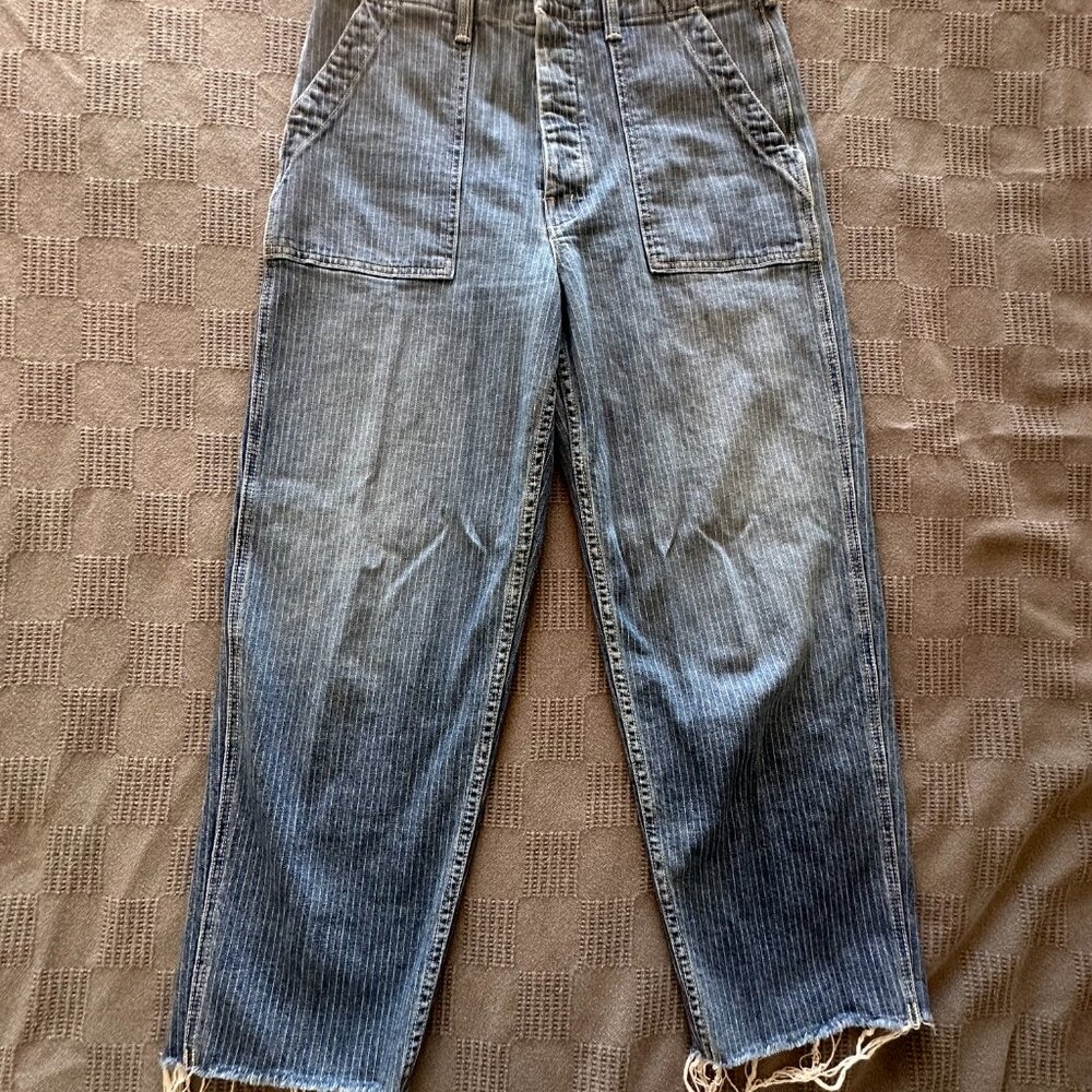 MOTHER Denim Pin Stripe Ankle Jeans - Picture 3 of 7